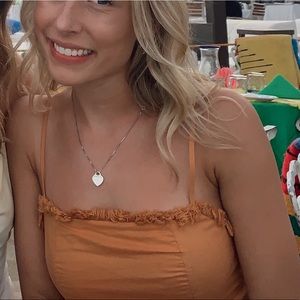 Orange Linen Fringe Dress (size: small)